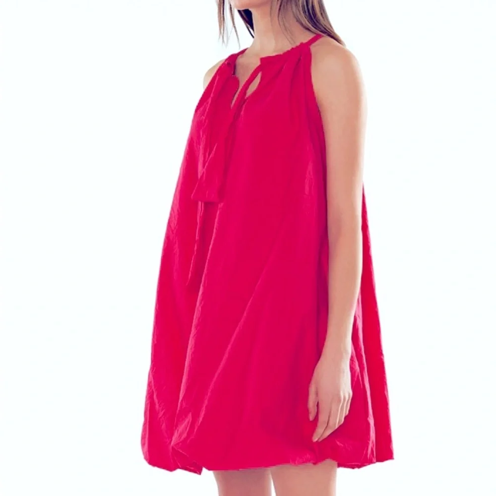 # VDR VIADELLAROSE Olympia poplin sleeveless bubble dress with tassel tie. Sz S - Picture 9 of 9